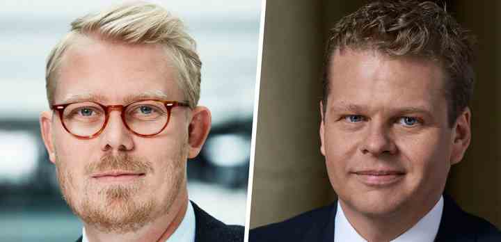 Søren Lippert og Anders Langballe inviterer de danske partiledere indenfor i ' Folkemødet med Lippert og Langballe'. (Foto: TV 2)