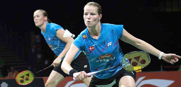 Badminton er en kernerettighed på TV 2 SPORT, der hyppigt viser kampe med Christinna Pedersen og Kamilla Rytter Juhl. De to badmintonstjerner er i øvrigt blandt de nominerede til "Årets sportsnavn 2017". (Arkivfoto: Scanpix / TV 2)