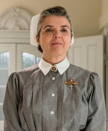 Lotte Andersen som søster Elisabeth Lange i 'Sygeplejeskolen IV' fra 2020.