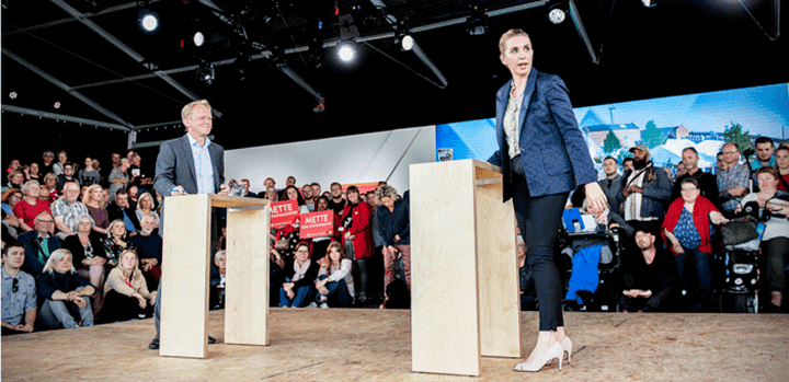 Alle Danmarks toppolitikere deltog i Valgfolkemødet på Kvægtorvet søndag 19. maj, hvor de blandt andet besvarede spørgsmål fra vælgerne. (Foto: Jens Wognsen / TV 2)