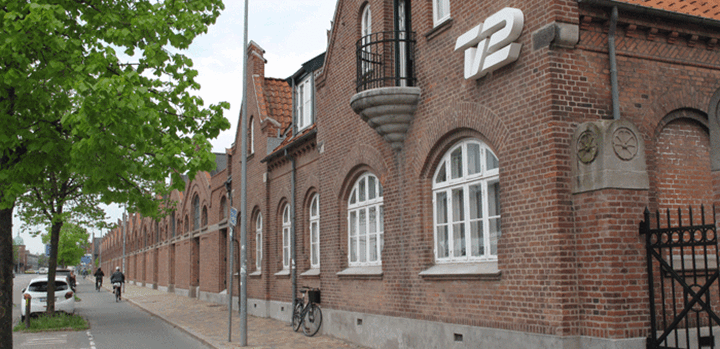 TV 2s hovedsæde på Kvægtorvet i Odense bliver hjemsted for et stort Valgfolkemøde søndag 19. maj 2019. (Foto: TV 2)