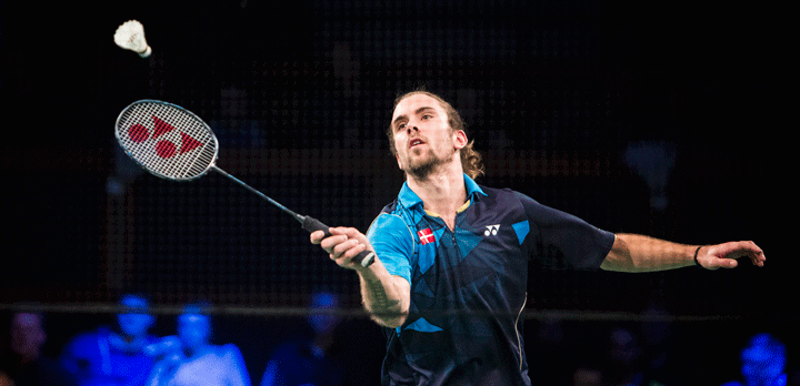Jan Ø. Jørgensen en af verdens bedste badmintonspillere, og han er en af de danske spillere, der kan følges, når TV 2 SPORT sender direkte fra EM i badminton for hold. (Foto: Asger Ladefoged / TV 2)