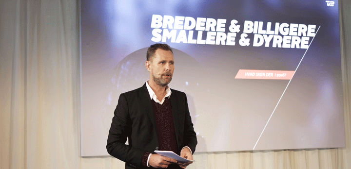 Salgsdirektør Peter Olafsson præsenterede TV 2s kommercielle nyheder på årets Media Talk 2016. (Foto: TV 2)