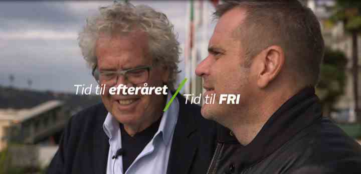 Foto fra TV 2 FRIs trailer om nogle af efterårets programmer. bl.a. 'Mit Frankrig - Jørgen Leth & Hans Pilgaard'. Traileren kan ses ved klik på billedet nede i artiklen.