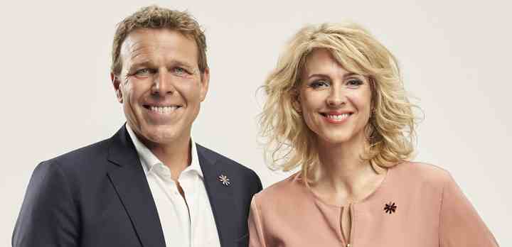 Michael Beha Erichsen og Cecilie Frøkjær er ambassadører for Knæk Cancer 2018. (Foto: Martin Juul / TV 2)