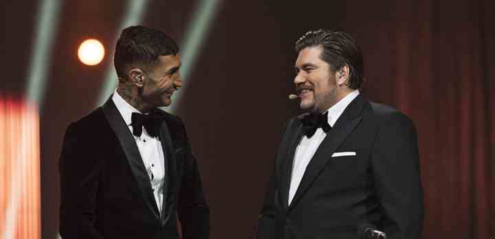 Burhan G og Rasmus B(jerg) var værterne ved Danish Music Awards 2016. (Fotos: Per Arnesen / TV 2)