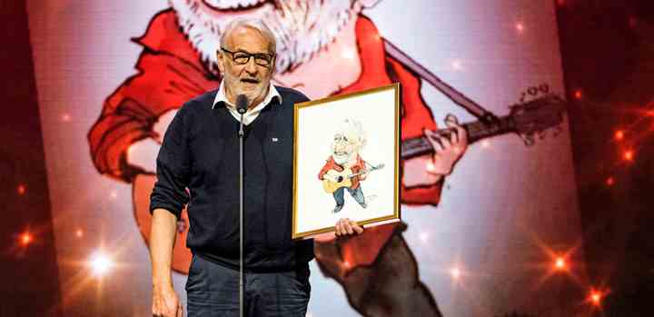 Niels Hausgaard modtog 'STORM-Prisen' ved TV 2 CHARLIEs satireshow 'Året der gak' 2020. Foto: Per Arnesen/TV 2