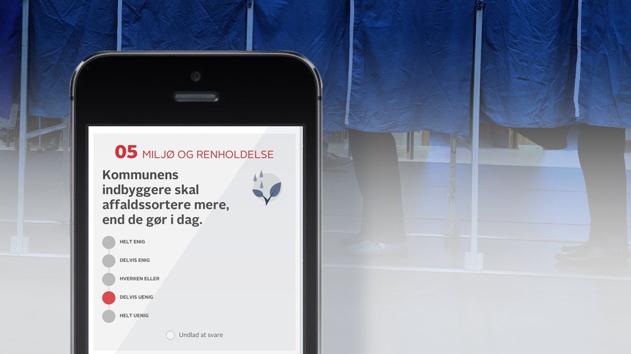 Fra TV 2 og TV 2 Regionernes kandidattest ved kommunalvalget i 2017. Udarbejdelsen af spørgsmålene til KV21-kandidattesten er i gang og kendes endnu ikke. Arkivfoto: TV 2)