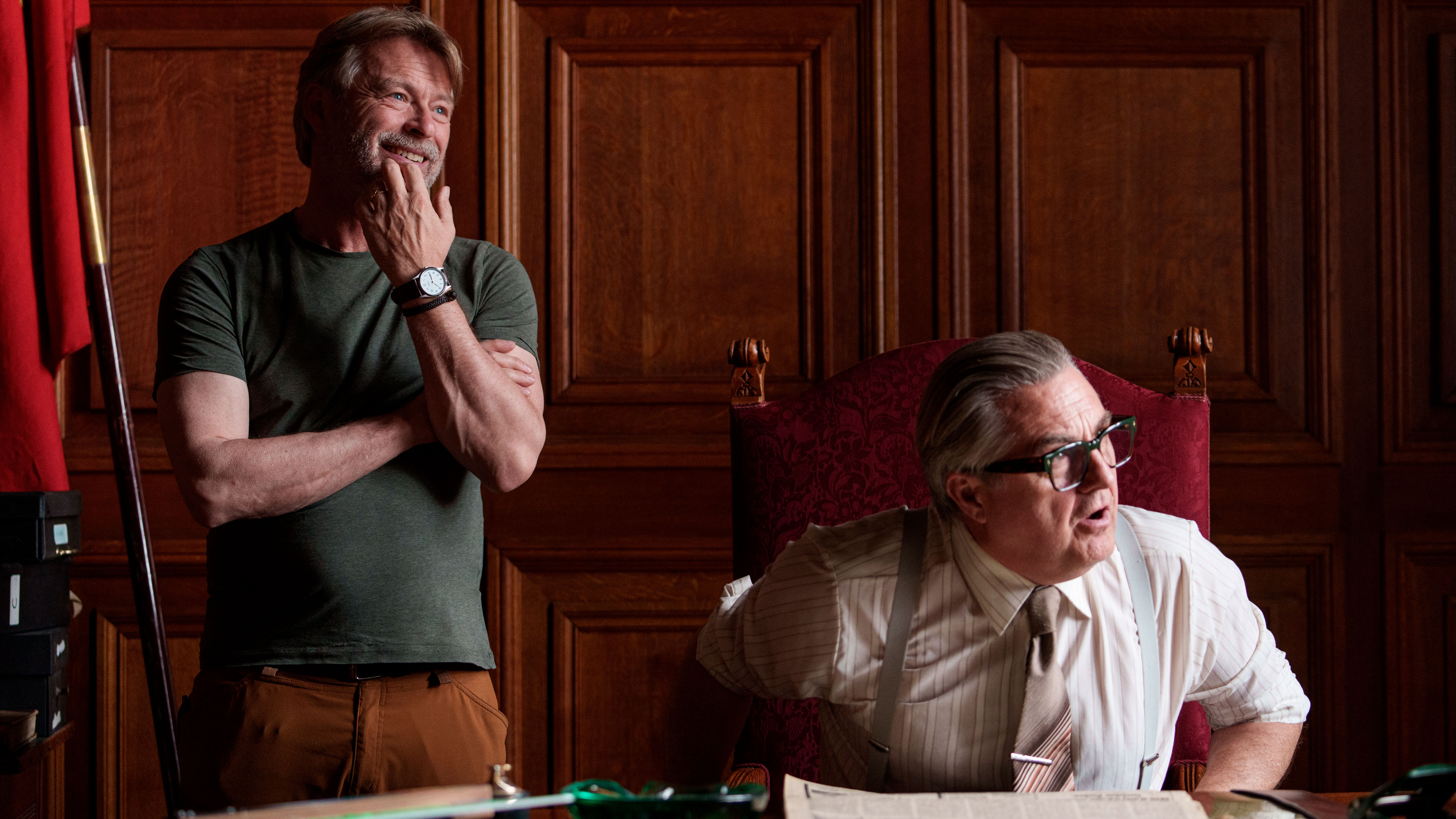 Instruktør Bo Tengberg og Jens Jørn Spottag under optagelserne til 'Anker'.