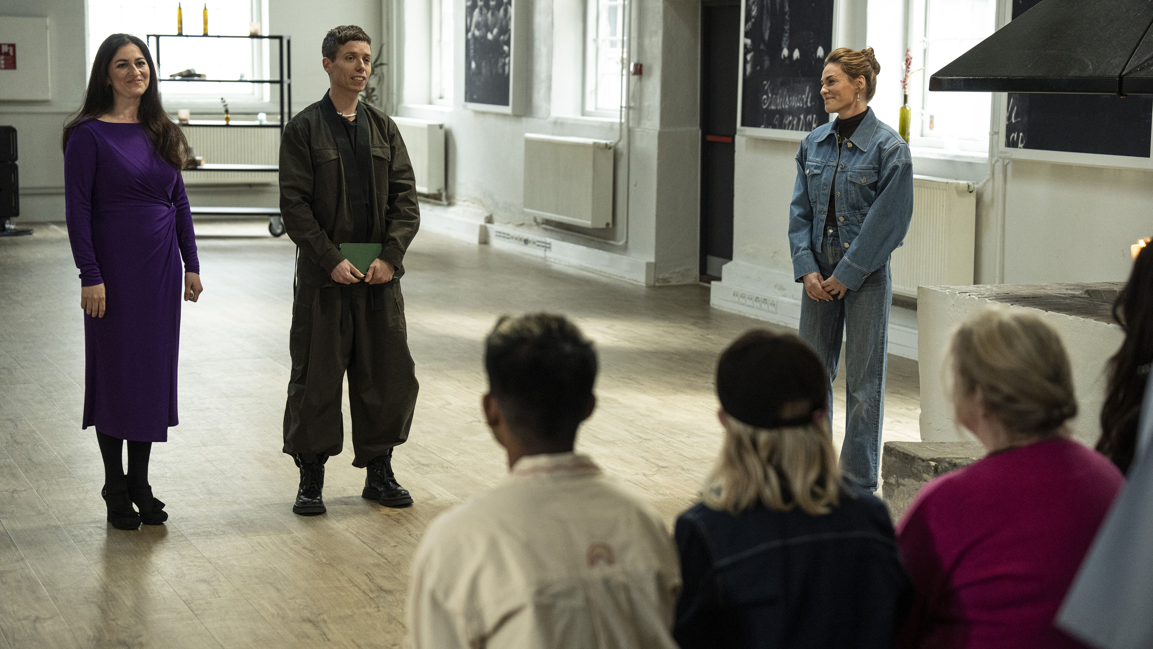 Tanja Zapolski, Mads Langer og vært Sarah Grünewald i 'Piano'.