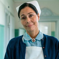 Nukâka Coster-Waldau som Helene Sandholt i 'Sygeplejeskolen IV' fra 2020.
