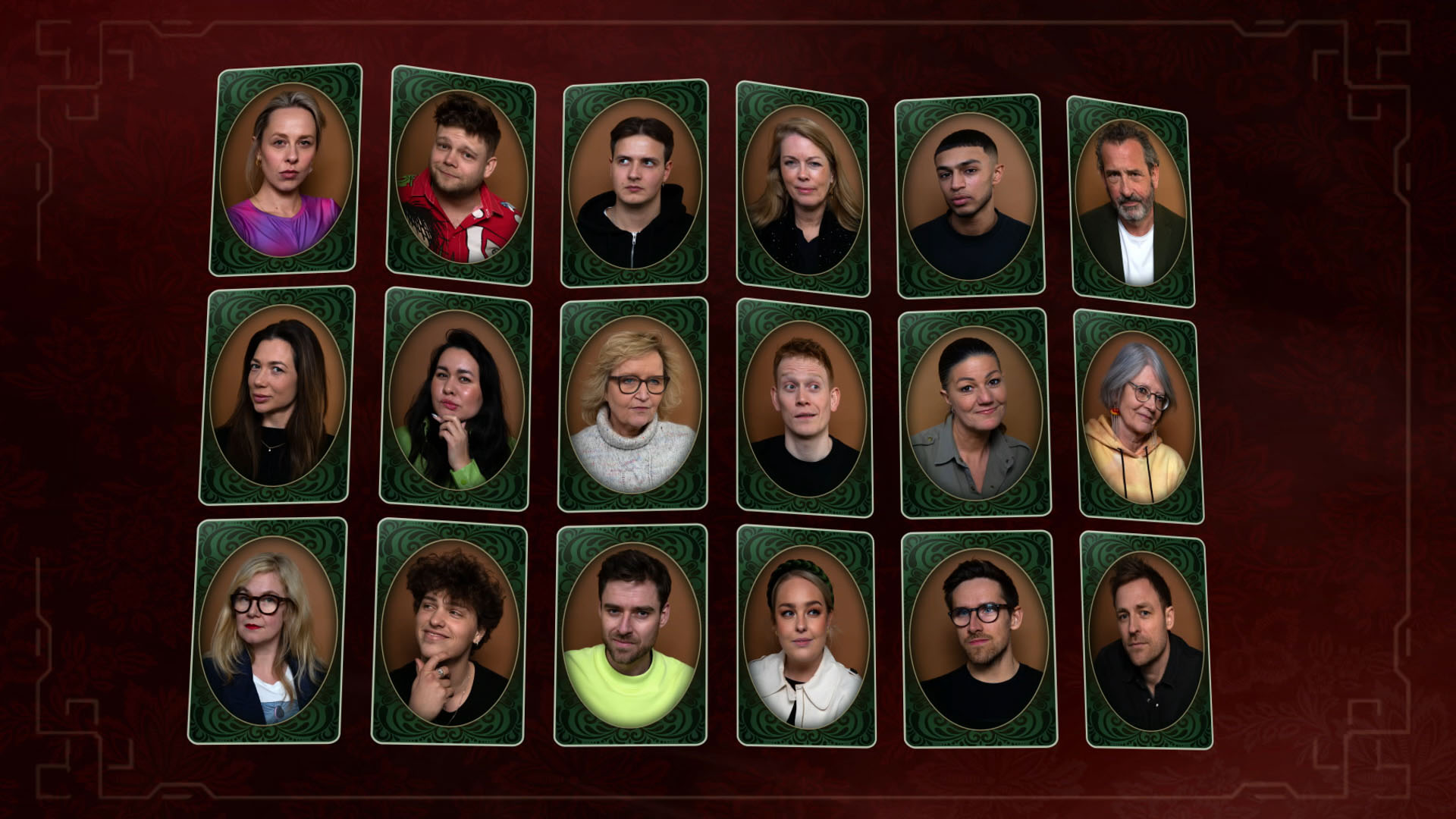 Oversigt over de 18 spillere