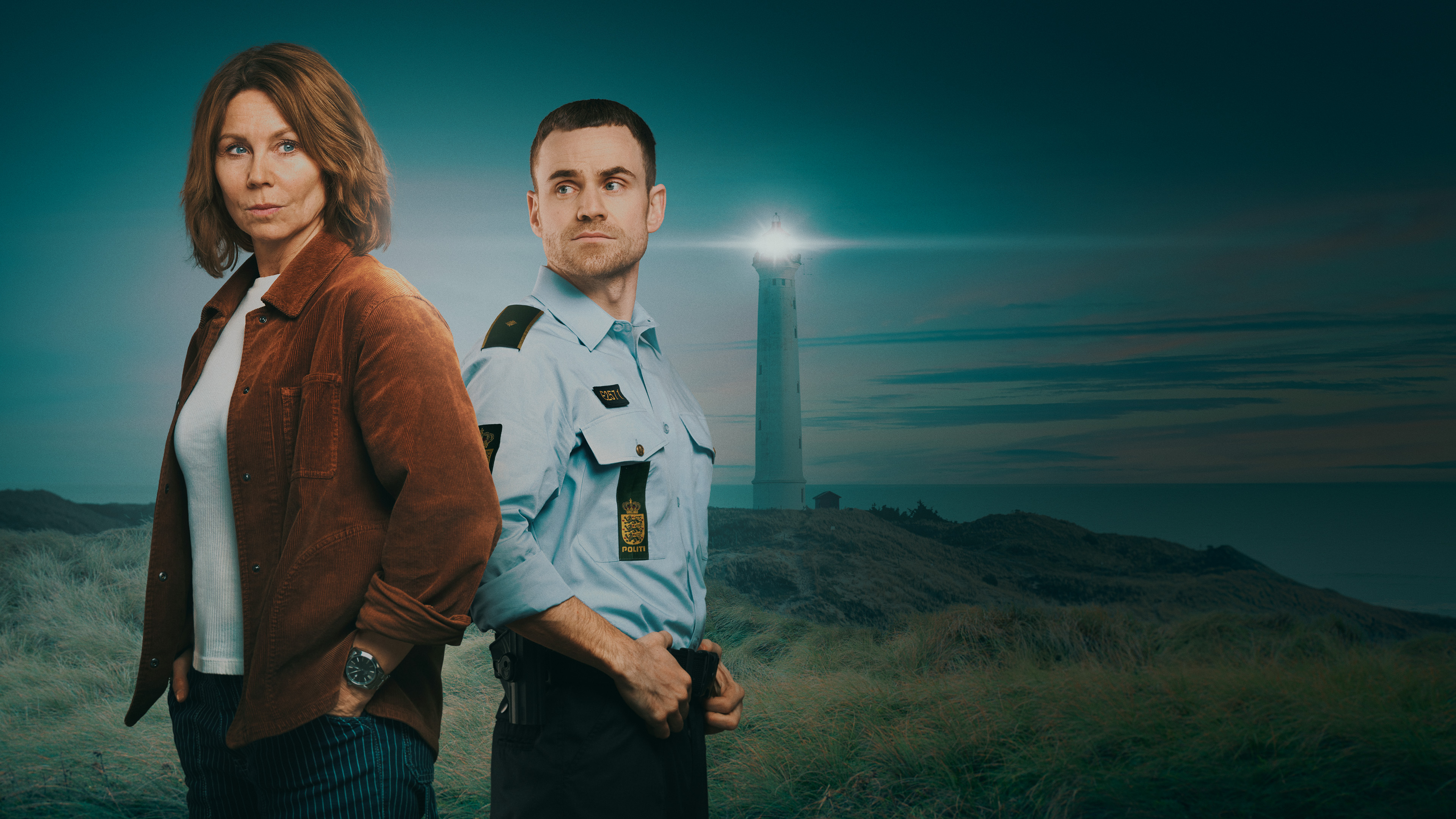 Anne Louise Hassing og Allan Hyde som Maj og Bjørn i 'Hvide Sande'.