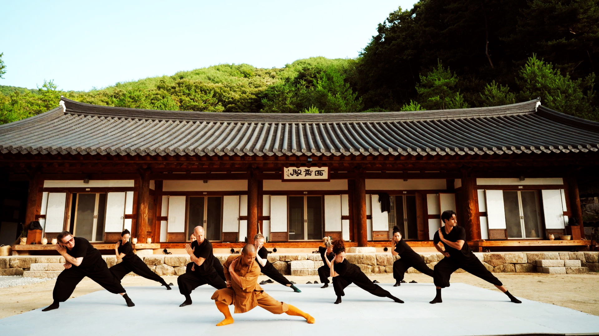 Thomas Bo Larsen, Sarah Zobel, Morten Spiegelhauer, Zelma Lewerissa, Master Heng Yi, Laus Høybye, Karina Frimodt, Mathilde Norholt, Simi Jan og Youssef Wayne Hvidtfeldt i 'Shaolin'.