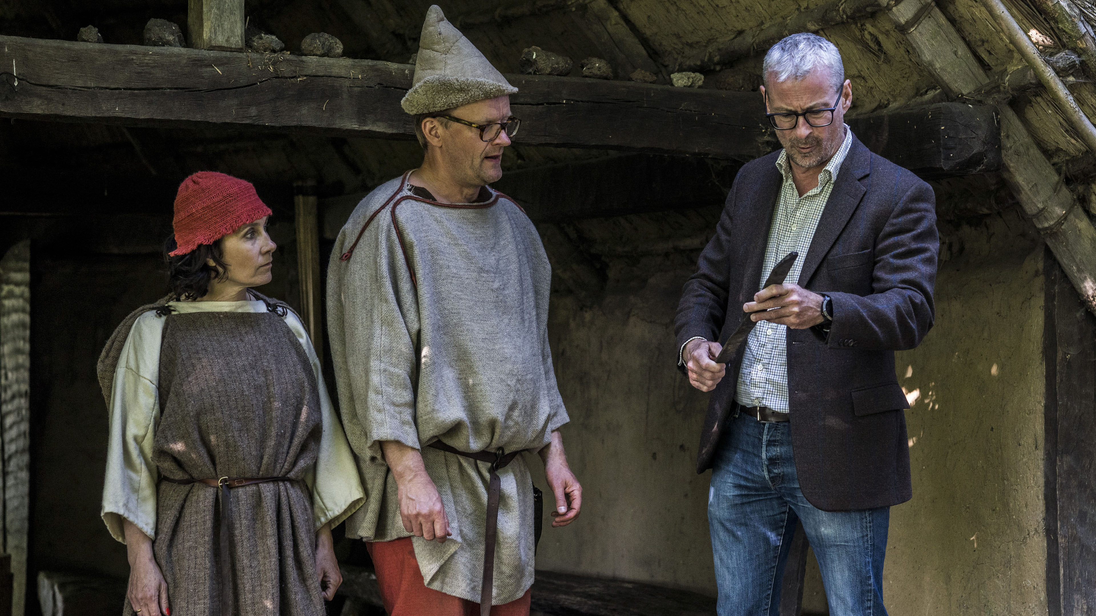 Mia (Mia Lyhne), Frank (Frank Hvam) og Eske Willerslev i 'Klovn' 9.