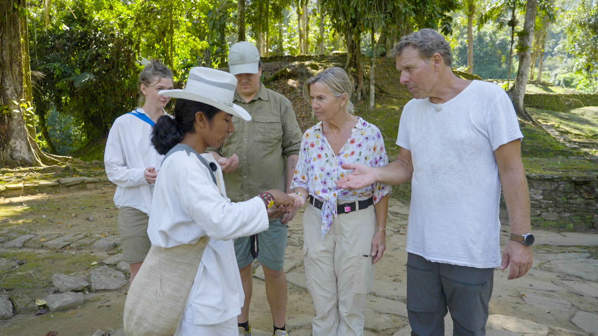 Madeleine, Alfred, Marian og Mikkel i ejseprogrammet 'Vores jord - kurs mod nye eventyr'.