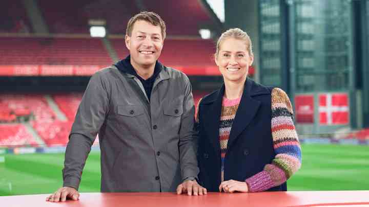 Morten Ankerdal og Camilla Martin er de gennemgående værter på TV 2s studieprogrammer under VM. (Foto: Morten Bengtsson / TV 2)