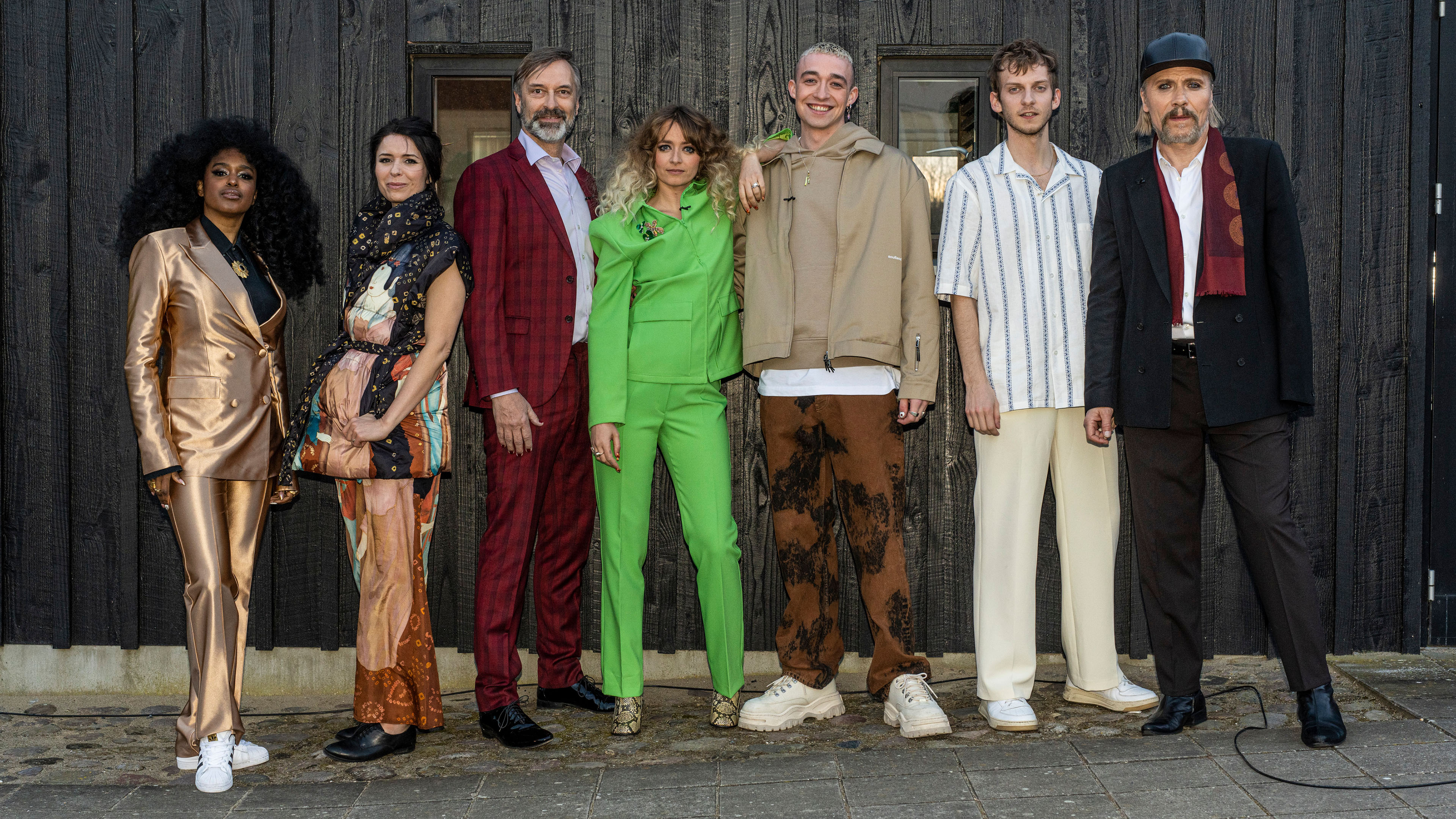 Iris Gold, Kira Skov, Martin Brygmann, Soleima, Maximillian, Nicklas Sahl og Steen Jørgensen i 'Toppen af poppen' sæson 12