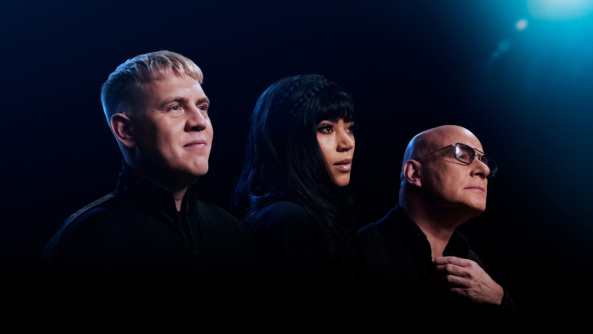 Dommerne i 'X Factor' 2022 er Martin Jensen, Kwamie Liv og Thomas Blachman. (Foto:  Jes Larsen / TV 2)