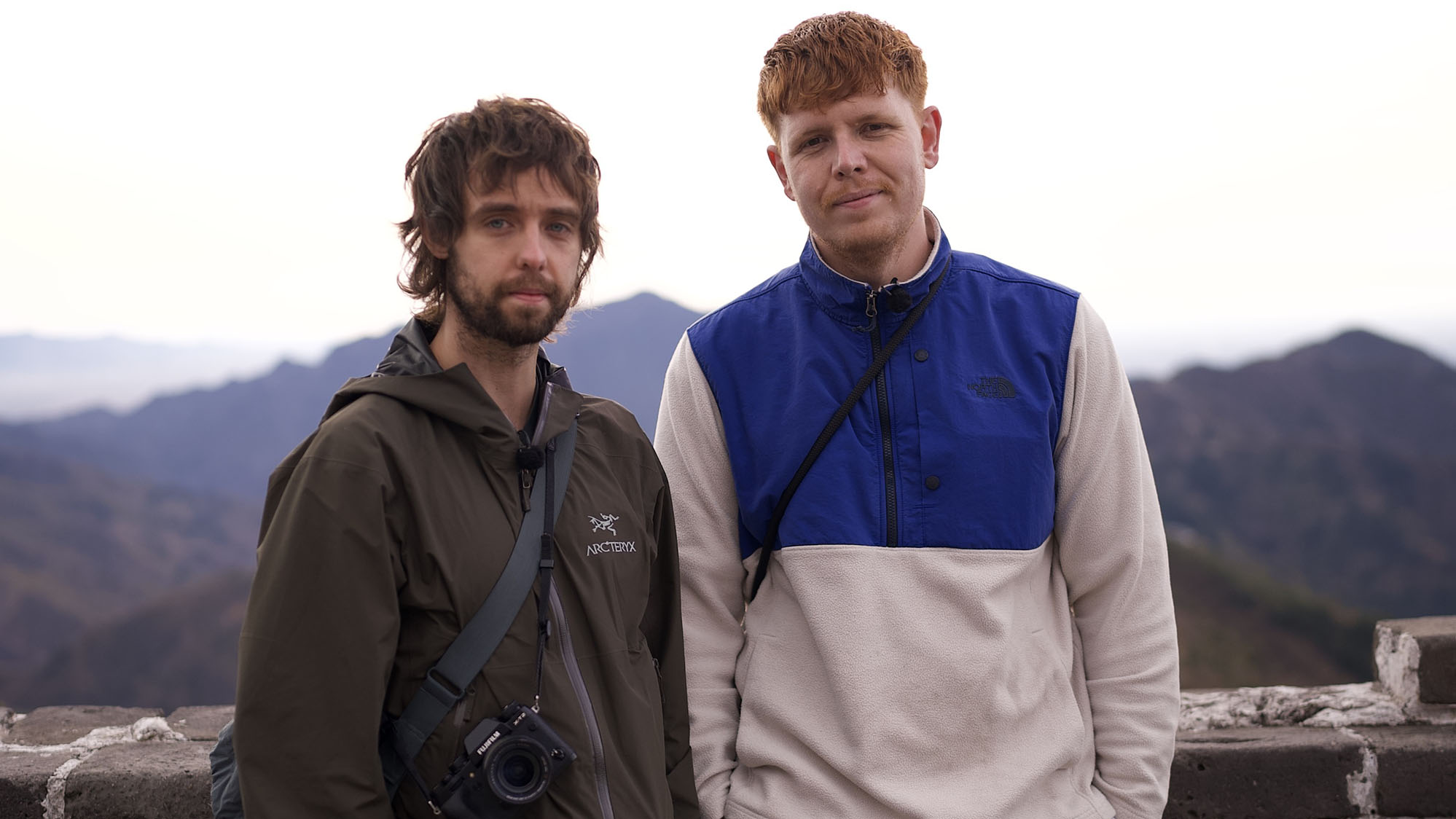 Martin og Sebastian fra Grønt hold på den kinesiske mur.
