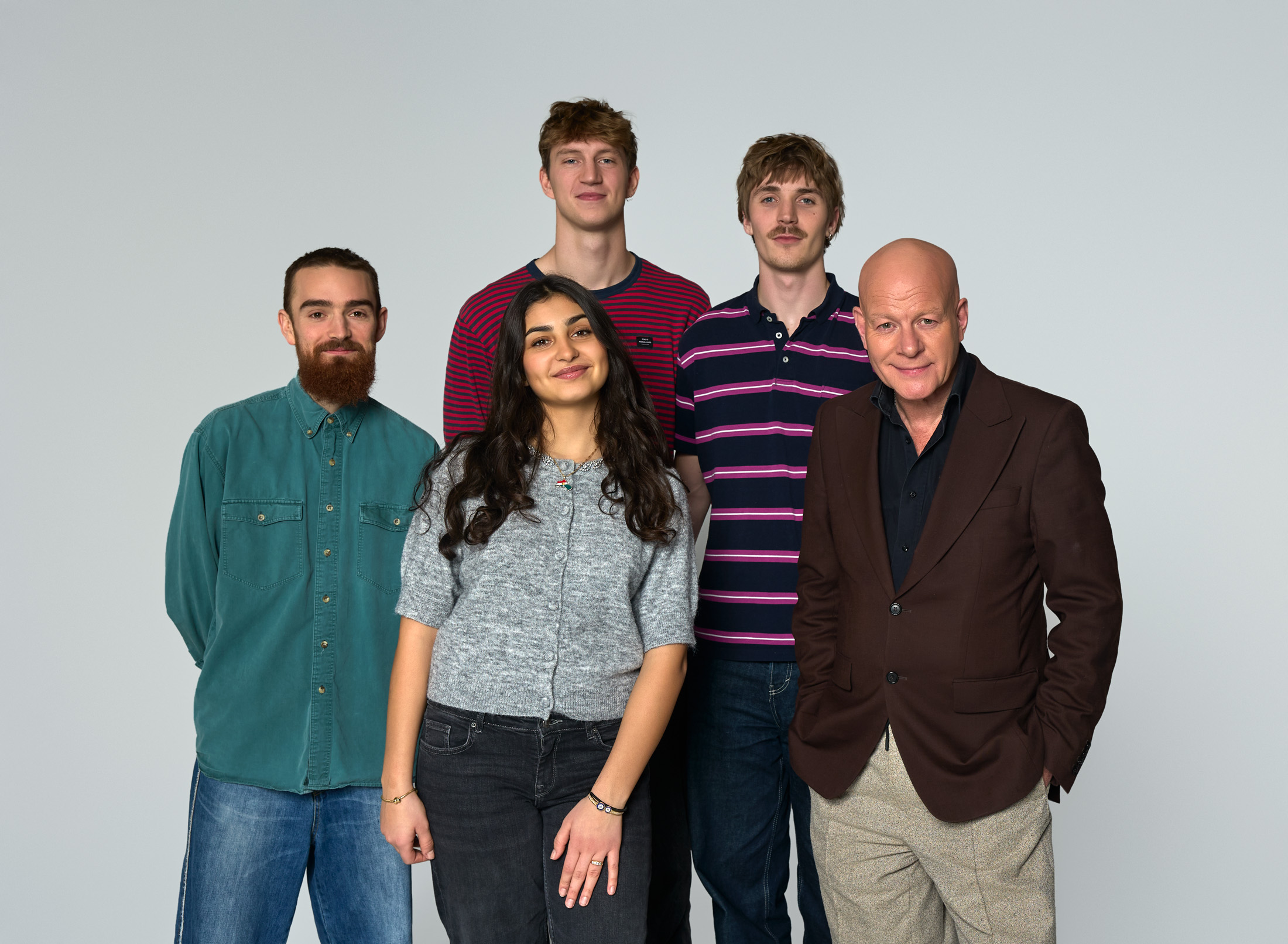 Thomas Blachman med sine livedeltagere.