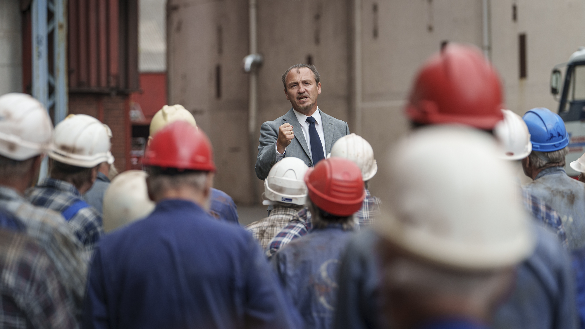 Lars Ranthe i hovedrollen som Anker Jørgensen i den kommende dokudramaserie 'Anker'. 
