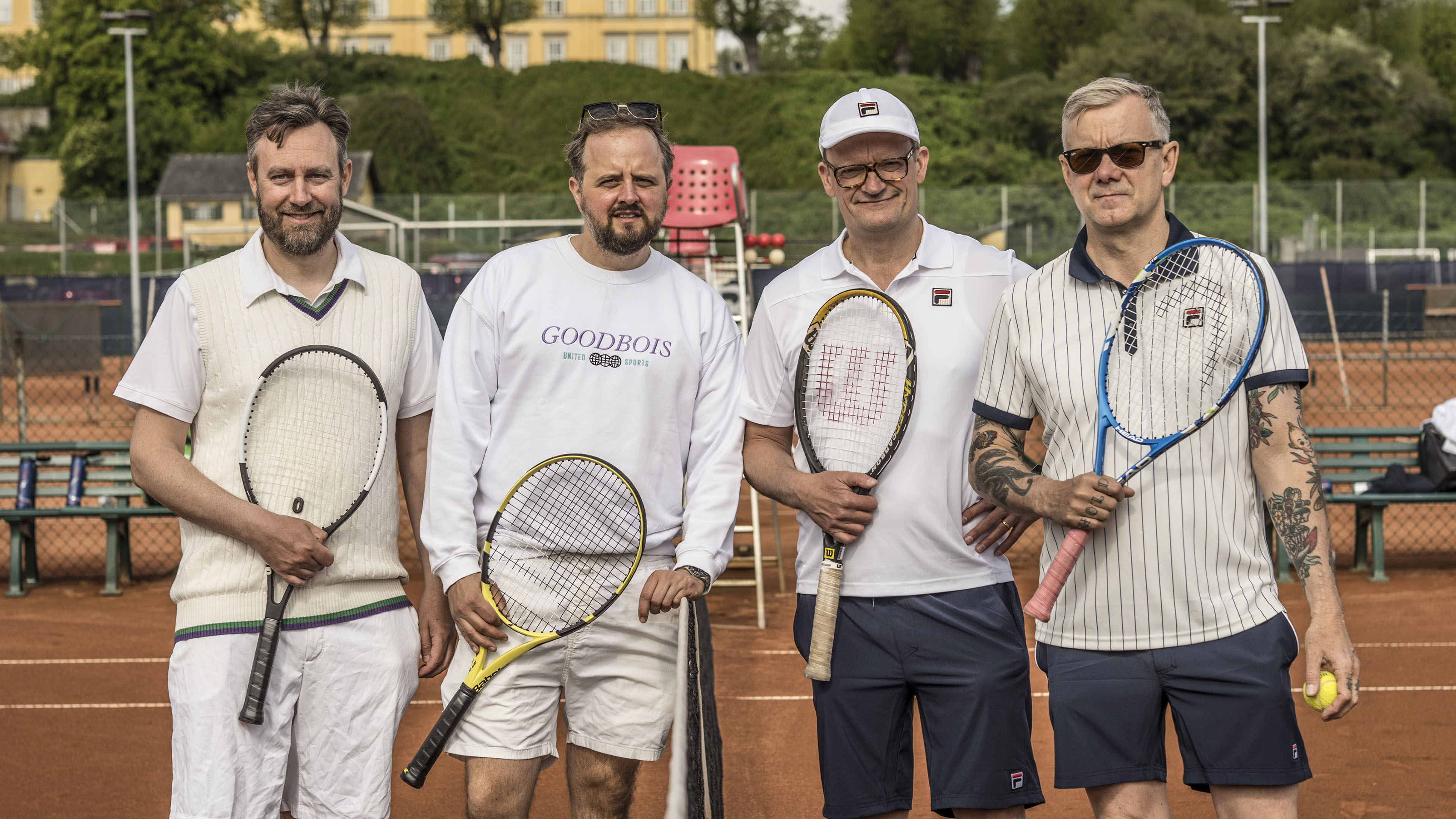 Jimmy (Jimmy Bøjgaard), Magnus (Magnus Millang), Frank (Frank Hvam) og Casper (Casper Christensen) i 'Klovn' 9.